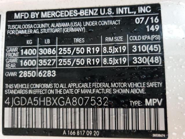 Photo 12 VIN: 4JGDA5HBXGA807532 - MERCEDES-BENZ GLE 350 4M 