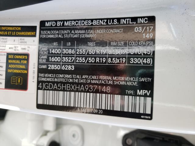 Photo 9 VIN: 4JGDA5HBXHA937148 - MERCEDES-BENZ GLE 350 