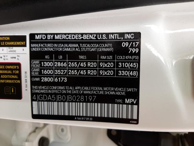 Photo 9 VIN: 4JGDA5JB0JB028197 - MERCEDES-BENZ GLE 350 