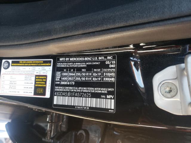 Photo 9 VIN: 4JGDA5JB1FA572625 - MERCEDES-BENZ ML 350 