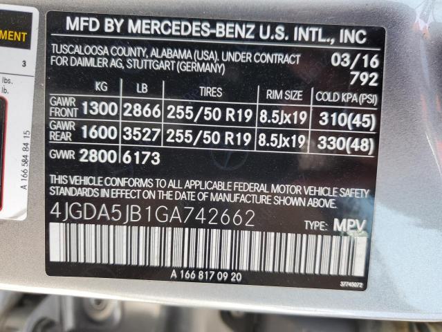 Photo 13 VIN: 4JGDA5JB1GA742662 - MERCEDES-BENZ GLE-CLASS 