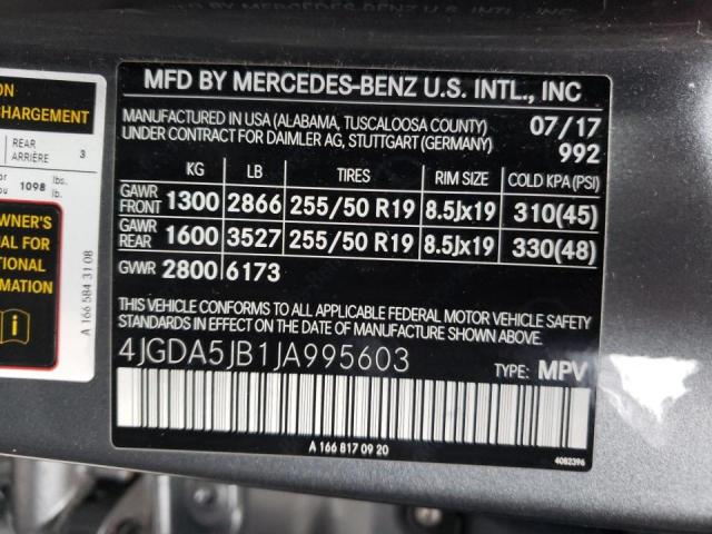 Photo 9 VIN: 4JGDA5JB1JA995603 - MERCEDES-BENZ GLE 350 