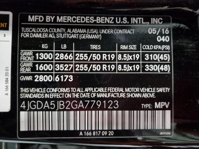 Photo 12 VIN: 4JGDA5JB2GA779123 - MERCEDES-BENZ GLE 350 