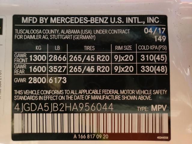 Photo 9 VIN: 4JGDA5JB2HA956044 - MERCEDES-BENZ GLE 350 