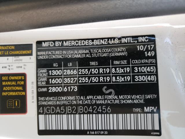 Photo 9 VIN: 4JGDA5JB2JB042456 - MERCEDES-BENZ GLE 350 