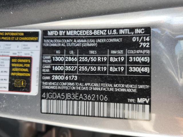 Photo 9 VIN: 4JGDA5JB3EA362106 - MERCEDES-BENZ ML 350 