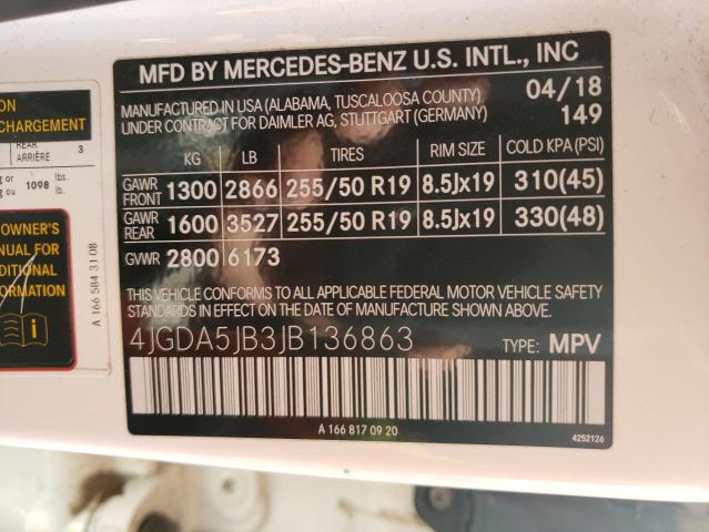 Photo 13 VIN: 4JGDA5JB3JB136863 - MERCEDES-BENZ GLE-CLASS 