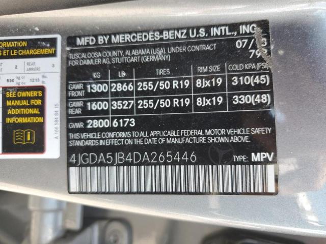 Photo 12 VIN: 4JGDA5JB4DA265446 - MERCEDES-BENZ ML 350 