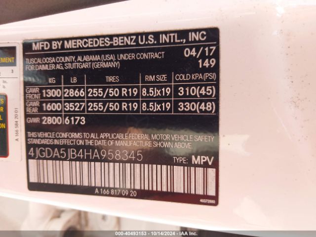 Photo 8 VIN: 4JGDA5JB4HA958345 - MERCEDES-BENZ GLE-CLASS 
