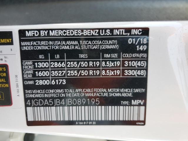 Photo 11 VIN: 4JGDA5JB4JB089195 - MERCEDES-BENZ GLE-CLASS 