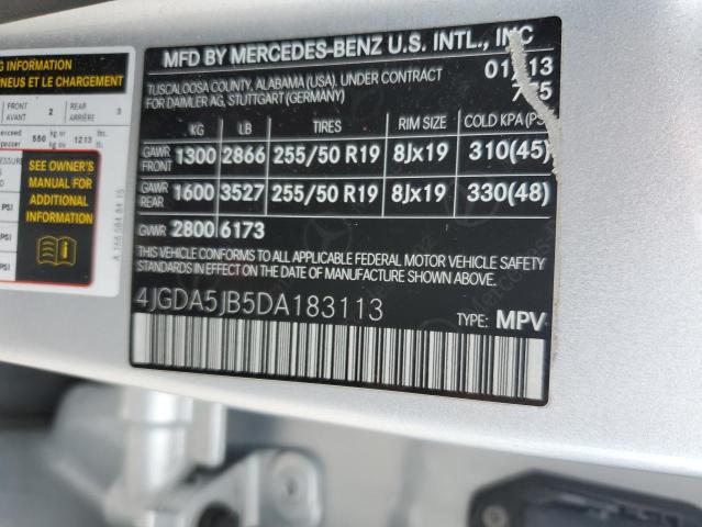 Photo 12 VIN: 4JGDA5JB5DA183113 - MERCEDES-BENZ M-CLASS 