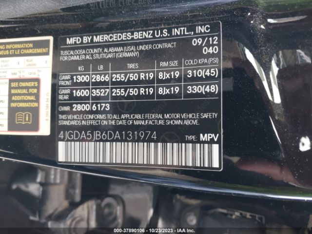 Photo 8 VIN: 4JGDA5JB6DA131974 - MERCEDES-BENZ M-CLASS 