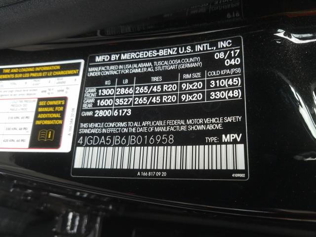 Photo 9 VIN: 4JGDA5JB6JB016958 - MERCEDES-BENZ GLE 