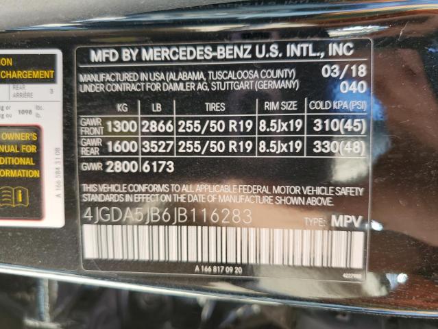 Photo 9 VIN: 4JGDA5JB6JB116283 - MERCEDES-BENZ GLE 350 