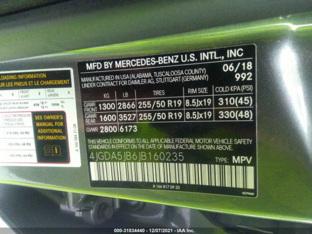 Photo 8 VIN: 4JGDA5JB6JB160235 - MERCEDES-BENZ GLE 