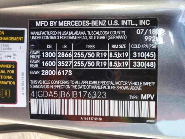 Photo 12 VIN: 4JGDA5JB6JB176323 - MERCEDES-BENZ GLE-CLASS 