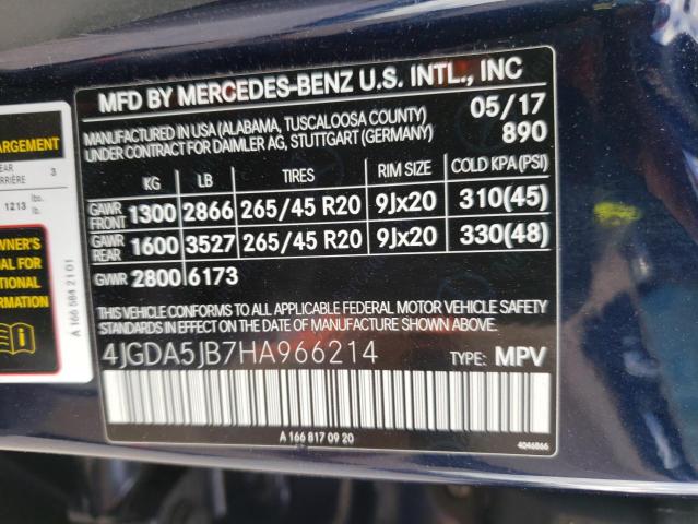 Photo 9 VIN: 4JGDA5JB7HA966214 - MERCEDES-BENZ GLE 350 