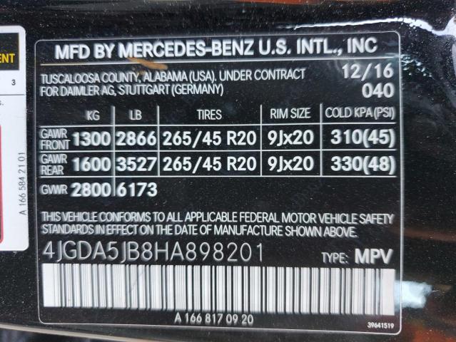 Photo 12 VIN: 4JGDA5JB8HA898201 - MERCEDES-BENZ GLE 350 