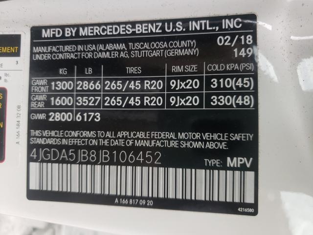 Photo 9 VIN: 4JGDA5JB8JB106452 - MERCEDES-BENZ GLE 350 