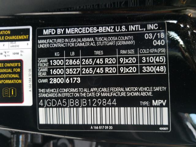 Photo 9 VIN: 4JGDA5JB8JB129844 - MERCEDES-BENZ GLE 