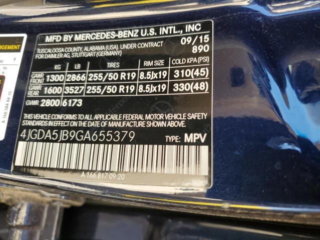 Photo 12 VIN: 4JGDA5JB9GA655379 - MERCEDES-BENZ GLE 350 