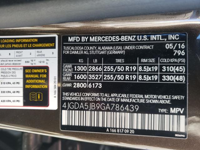 Photo 9 VIN: 4JGDA5JB9GA786439 - MERCEDES-BENZ GLE 350 