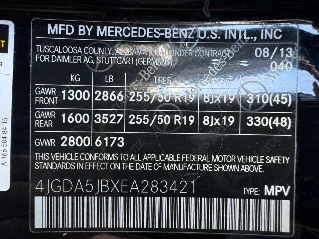 Photo 14 VIN: 4JGDA5JBXEA283421 - MERCEDES-BENZ ML 350 