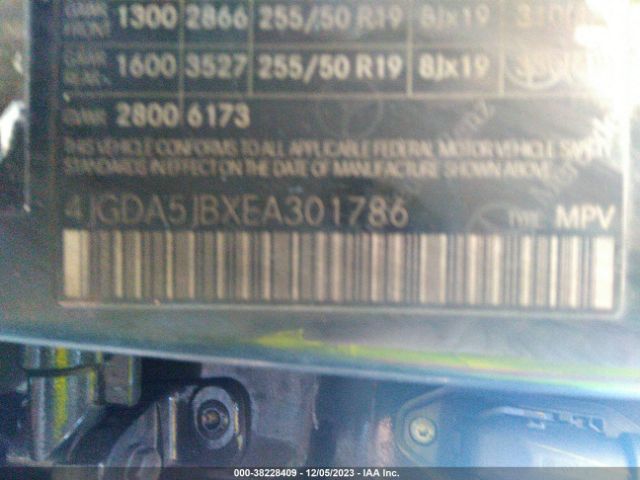 Photo 8 VIN: 4JGDA5JBXEA301786 - MERCEDES-BENZ ML 350 