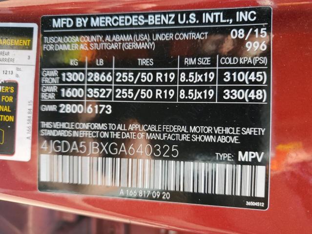 Photo 12 VIN: 4JGDA5JBXGA640325 - MERCEDES-BENZ GLE 350 