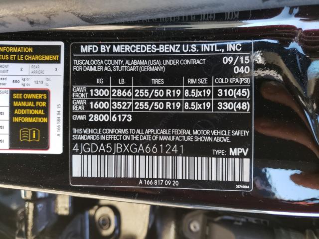 Photo 9 VIN: 4JGDA5JBXGA661241 - MERCEDES-BENZ GLE 350 