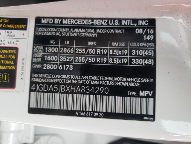 Photo 9 VIN: 4JGDA5JBXHA834290 - MERCEDES-BENZ GLE 350 