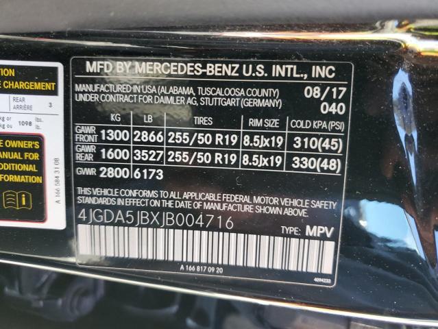 Photo 12 VIN: 4JGDA5JBXJB004716 - MERCEDES-BENZ GLE 350 