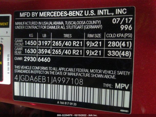 Photo 8 VIN: 4JGDA6EB1JA997108 - MERCEDES-BENZ GLE 