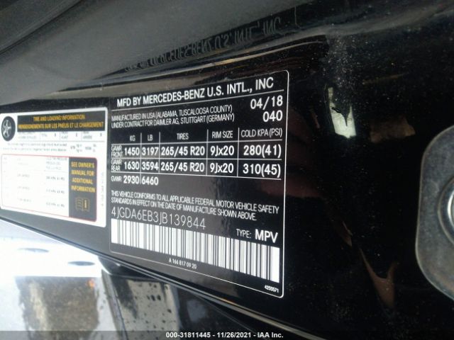 Photo 8 VIN: 4JGDA6EB3JB139844 - MERCEDES-BENZ GLE 