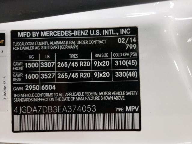 Photo 9 VIN: 4JGDA7DB3EA374053 - MERCEDES-BENZ ML 550 4MA 