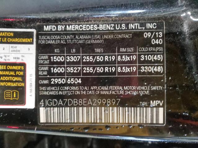 Photo 12 VIN: 4JGDA7DB8EA299897 - MERCEDES-BENZ ML 550 4MA 