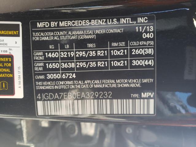 Photo 9 VIN: 4JGDA7EB0EA329232 - MERCEDES-BENZ M-CLASS 