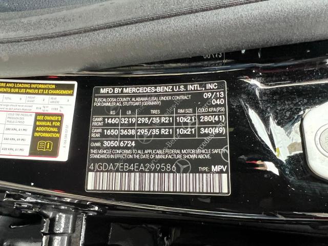 Photo 9 VIN: 4JGDA7EB4EA299586 - MERCEDES-BENZ ML 63 AMG 