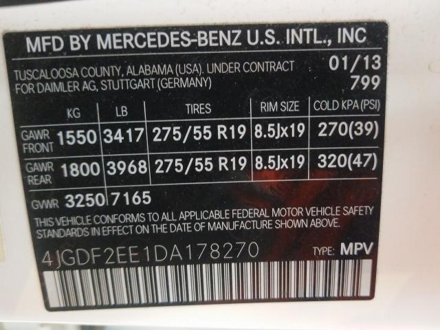 Photo 9 VIN: 4JGDF2EE1DA178270 - MERCEDES-BENZ GL-350 