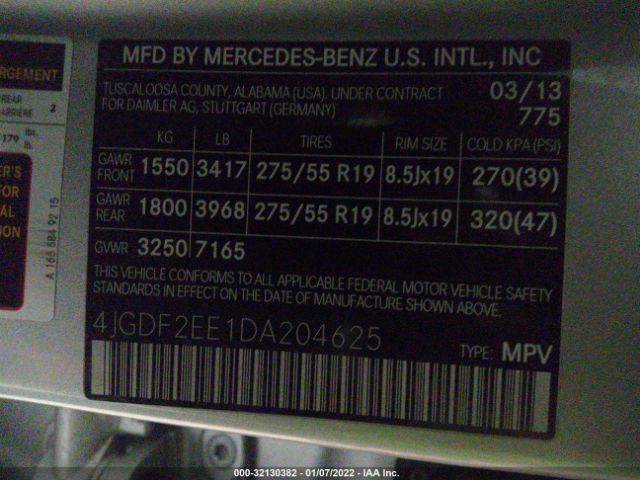 Photo 8 VIN: 4JGDF2EE1DA204625 - MERCEDES-BENZ GL-CLASS 