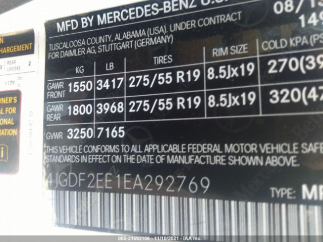 Photo 8 VIN: 4JGDF2EE1EA292769 - MERCEDES-BENZ GL-CLASS 