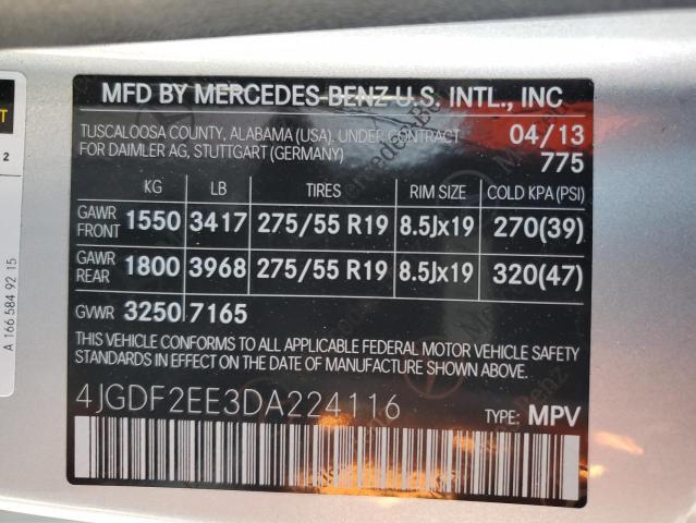 Photo 12 VIN: 4JGDF2EE3DA224116 - MERCEDES-BENZ GL 350 BLU 