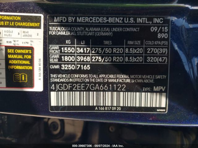 Photo 8 VIN: 4JGDF2EE7GA661122 - MERCEDES-BENZ GL-CLASS 