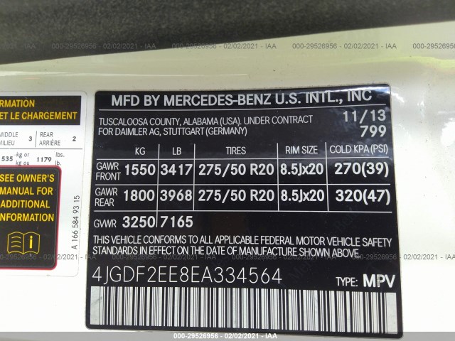 Photo 8 VIN: 4JGDF2EE8EA334564 - MERCEDES-BENZ GL-CLASS 