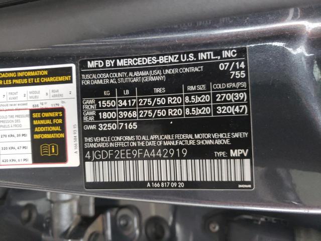 Photo 13 VIN: 4JGDF2EE9FA442919 - MERCEDES-BENZ GL 350 BLU 