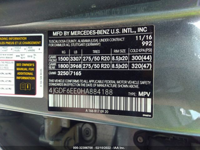 Photo 8 VIN: 4JGDF6EE0HA884188 - MERCEDES-BENZ GLS 