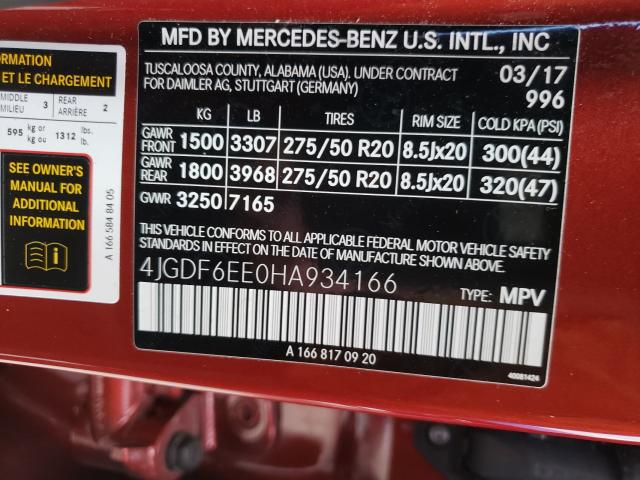 Photo 9 VIN: 4JGDF6EE0HA934166 - MERCEDES-BENZ GLS 450 4M 