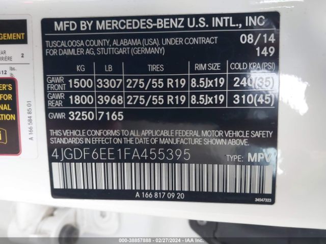 Photo 8 VIN: 4JGDF6EE1FA455395 - MERCEDES-BENZ GL 450 