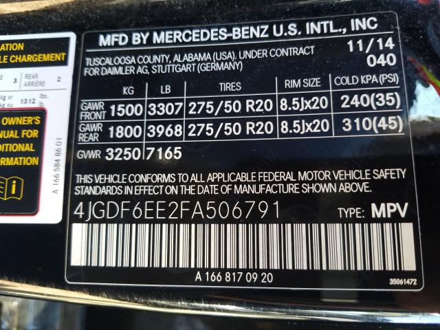 Photo 9 VIN: 4JGDF6EE2FA506791 - MERCEDES-BENZ GL 450 4MA 