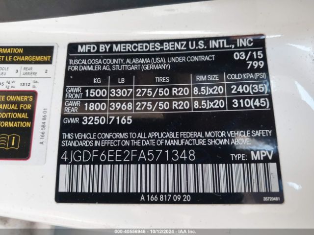 Photo 8 VIN: 4JGDF6EE2FA571348 - MERCEDES-BENZ GL-CLASS 